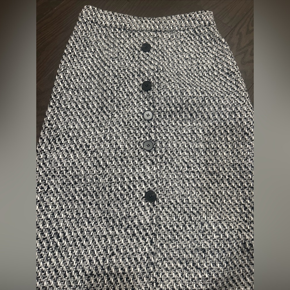 Commense Button Down Tweed Boucle Maxi Skirt Blac… - image 4